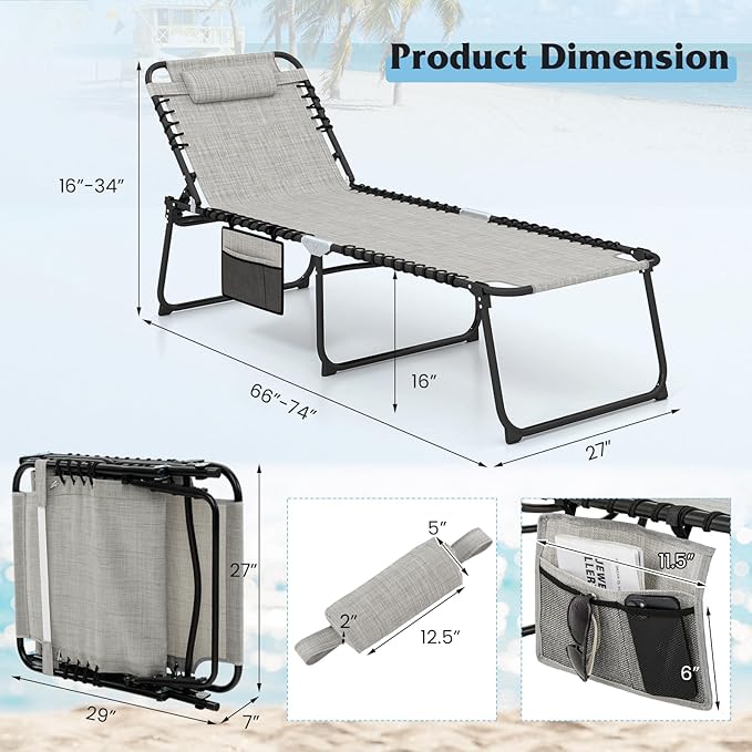 GYMAX Lounge Chair for Outside - Photo 3