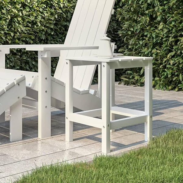 Outdoor Adirondack Side Table, 15x15x18 Inch Square HDPE End Table - Photo 1