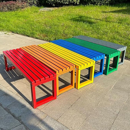 Garden Benches for Outdoors 2-Person Patio Bench Park Seat Metal Bench Backless Seat Weatherproof Chair for Backyard Front Porch Entryway, 3.3ft 3.9ft 4.9ft 5.9ft(White,5.9ft)
