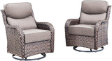 Luxury Outdoor Swivel Rocker Patio Chairs Set of 2 with 6-Inch Thick Cushions - Photo 7