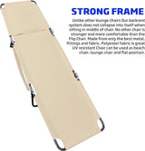 EASYGO PRODUCTS Pool Chair Chaise Lounge 2 Legs Support Polyester Material Reclining Backrest Head Rest Pillow Great - Photo 5