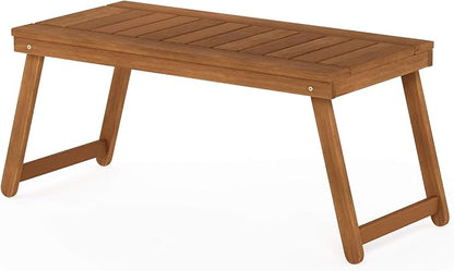 Furinno Tioman Outdoor Hardwood Coffee Folding Table, Natural