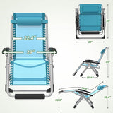 ZENPETIO 29In XL Zero Gravity Chair w/Cushion, Zero Gravity Recliner Lounge Chair for Indoor and Outdoor - Photo 3