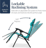Best Choice Products Oversized Padded Zero Gravity Chair, Folding Outdoor Patio Recliner - Photo 7