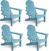 Adirondack Chair Set of 4, HDPE Folding Adirondack Chair with Multifunctional Cup Holder - Photo 1