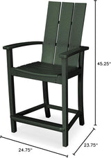 POLYWOOD® Modern Adirondack Counter Chair in Green - Photo 2