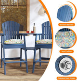 Sundale Outdoor Tall Adirondack Bar Set, Patio Umbrella Table and Bar Chairs Set of 2 - Photo 6
