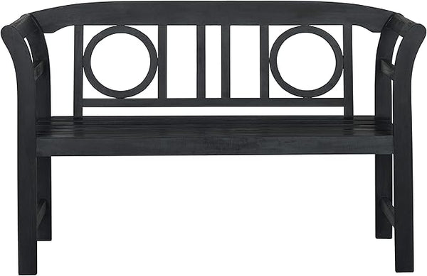 Safavieh PAT6743K Outdoor Collection Moorpark Grey 2 Seat Bench, Dark Slate Gray