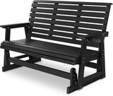 Poly Lumber Patio Glider with Cup Holders, High Backrest and Deep Contoured Seat, HIPS Material, All-Weather Resistant - Photo 1
