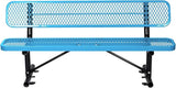 Heavy Duty Metal Park Bench for Outside, Outdoor Garden Benches with Backrest & Portable Frame - Photo 1