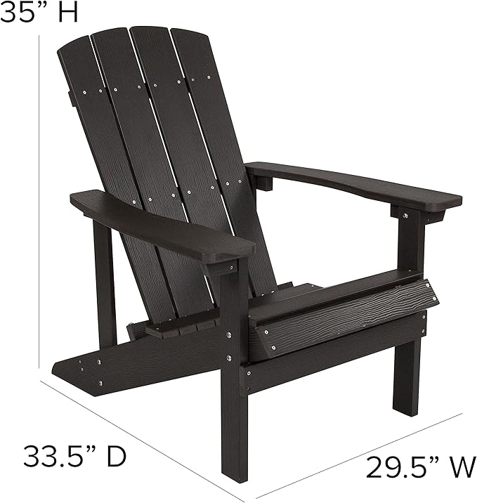 Flash Furniture Charlestown Commercial Grade Indoor/Outdoor Adirondack Chair - Photo 3