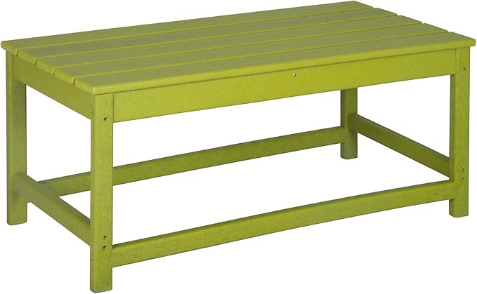 WestinTrends Malibu Outdoor Coffee Table, 35" x 17.5" All Weather Poly Lumber Patio Adirondack Coffee Table for Garden Lawn Porch Balcony, Lime