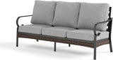 Metal Patio Furniture Sofa with 5.75" Extra Thick Cushion - Photo 8