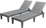 Greesum Outdoor Chaise Lounge Chairs Set of 2 with 5-Position Adjustable Backrest - Photo 1