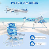 GYMAX Beach Chairs, 2Pcs Folding Camping Chair with Adjustable Backrest, Shoulder Strap, Cup Holder & Headrest - Photo 3