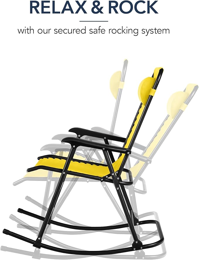 Best Choice Products Outdoor Folding Rocking Chair, Zero Gravity Lounge Chair - Photo 4