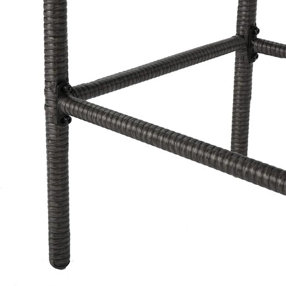 Christopher Knight Home Delfina Outdoor Wicker Barstools, 4-Pcs Set, Grey