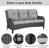 Belord Outdoor Furniture Wicker Conversation Sets - 7 Piece Patio Rattan Furniture Sets with Swivel Rocker Chairs - Photo 7