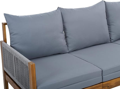 LUMISOL Outdoor Patio Day Bed Sofa, 3 Seat Convertible Sleeper Sofa for Poolside Backyard, Patio Furniture Lounge Couch with Cushion, Beige