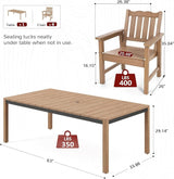 Stoog 7-Piece All-Weather Patio Dining Set, HIPS Dining Table with Cross-Braced Aluminum Frame & Umbrella Hole - Photo 4