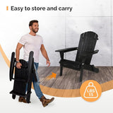VINGLI Folding Adirondack Chairs Set of 1, Wood Adirondack Chair for Outdoor, Foldable Fire Pit Chairs for Patio, BBQ - Photo 5