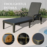 Domi Pool Lounge Chairs Set of 2, Outdoor Lounge Chairs with 6 Positions Backrest Adjustable Armrest - Photo 9