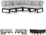 Signature Design by Ashley Beachloft Symmetrical Casual 5-Piece Outdoor Sectional with Cushion and 5 Throw Pillows - Photo 6