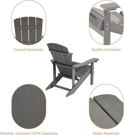 Adirondack Chairs, Plastic Adirondack Chairs Set of 2, All-Weather Resistant, Widely Used in Outdoor, Fire Pit, Deck, Outside, Garden