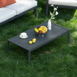 Outdoor Patio Coffee Table All-Weather Aluminum Rectangle Coffee Tables for Garden Backyard Contemporary End Tables - Photo 2