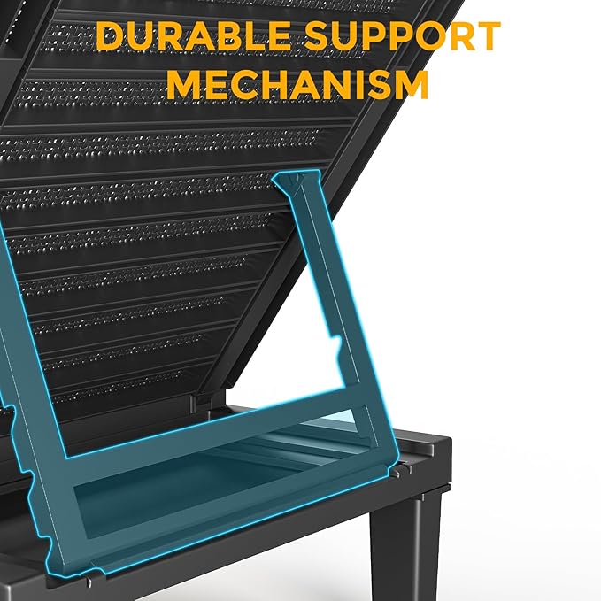 2PCS Outdoor Lounge Chairs 5 Position Adjustable, Pool Chairs, Sun Lounger, Patio Chaise Lounges PP Black, 74.06x11.02x34.65in