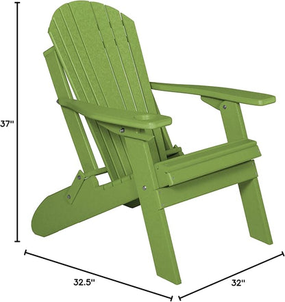 Furniture Barn USA Poly Folding Adirondack Chair with Smart Phone Holder, Tropical Lime Green