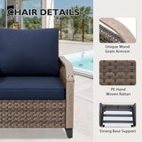 EAGLE PEAK Wicker Outdoor Patio Sofa Modern Rattan Patio Furniture Loveseat for Backyard Deck Porch Balcony - Photo 4