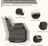 5 Piece Patio Furniture Set, 3-Seater Couch, 2 Swivel Glider Chairs and 2 Side Tables - Photo 6