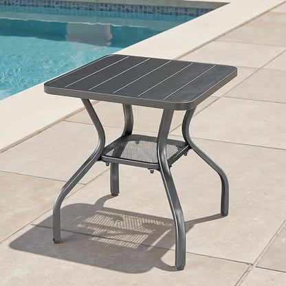 Rilyson Patio Tables Outdoor Coffee Table - Metal Side Tables End Table for Patio Proch Deck Balcony Garden Squre