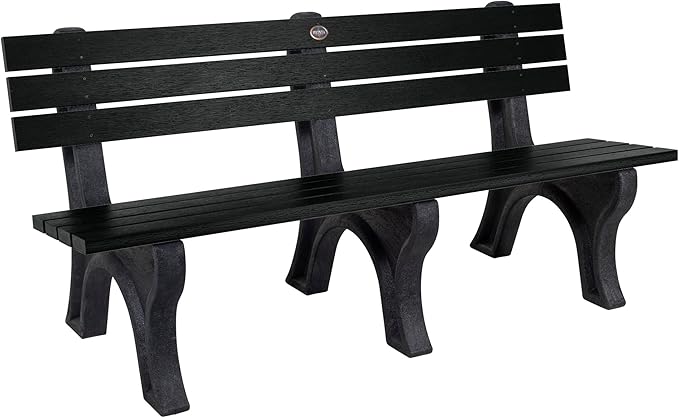 Sequoia Professional Aurora Park Bench, 6 ft, Black