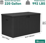 YITAHOME 220 Gallon Double-Wall Deck Box with Divider & Side Handles, Outdoor Large Storage for Patio Furniture Cushions - Photo 8
