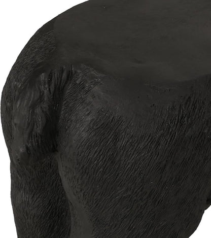 31” Black Bears Bench, Bear Statue for Garden, Front Porch, Patio, Park, Outside, Indoor, MGO, Rustic, No Assembly (Bear)