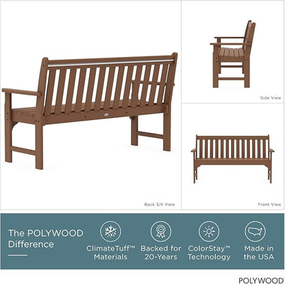 POLYWOOD GNB60TE Vineyard 60" Bench, Teak