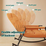 Modern Breathable Bedroom Rocking Chair, Living Room Sofa Lounger with Cushion, Garden Rocking Chair with armrests - Photo 3