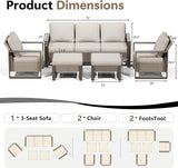 Outdoor Patio Furniture Set, 5 Piece Wicker Patio Conversation with Deep Seating, Thicken Cushions, Outdoor Club Chair - Photo 2