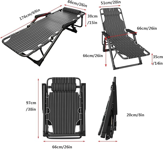 ZIRIA Household Foldable Portable Lunch Break Chair, Outdoor Camping Lawn Chair - Photo 2