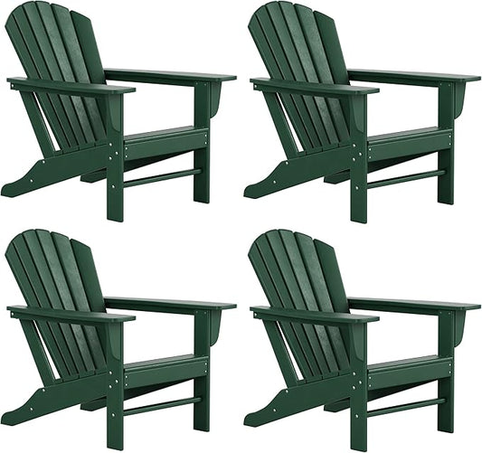 WestinTrends Dylan Outdoor Adirondack Chair (Set of 4), Dark Green