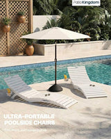 in-Pool Lounge Chairs Set of 2, Folding HDPE Pool Chairs Anti-Floating No Sandbags with Cup Holder & Handles - Photo 2