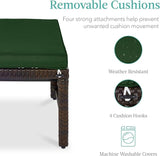 Best Choice Products Set of 2 Wicker Ottomans, Multipurpose Outdoor Furniture for Patio, Backyard, Additional Seating - Photo 6