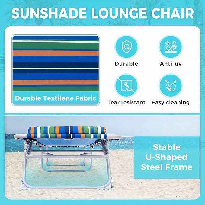 #WEJOY Folding Lounge Chair with Canopy Shade - Photo 6