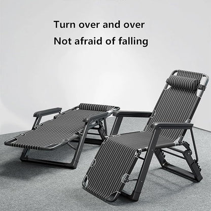 ZIRIA Household Foldable Portable Lunch Break Chair, Outdoor Camping Lawn Chair, Multi-Functional Balcony Single Lounge Chair, Reinforced Bracket, Suitable for Offices, Gardens, and Camping