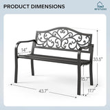 MFSTUDIO Outdoor Metal Bench Set of 2 - Photo 2