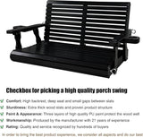 Wooden Porch Swing 2-Seater, High Backrest and Deep Seat, Bench Swing with Cupholders, Hanging Chains and 7mm Springs - Photo 3