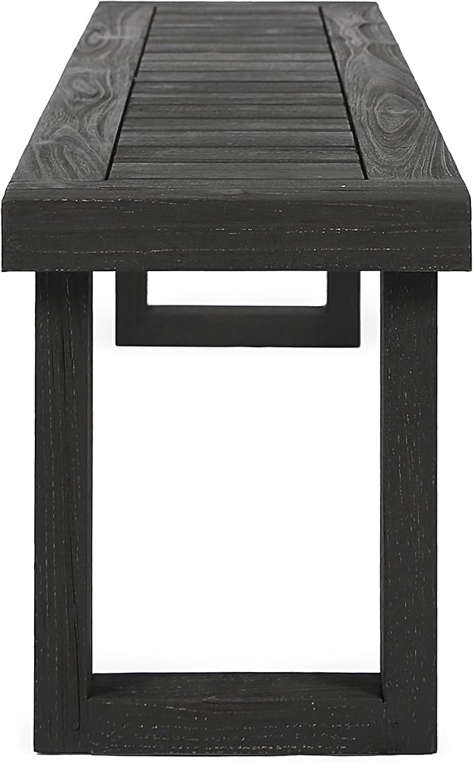 Christopher Knight Home Kemp Outdoor Acacia Wood Bench, Gray Finish, Sandblast Dark Grey