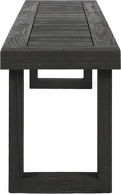 Christopher Knight Home Kemp Outdoor Acacia Wood Bench, Gray Finish, Sandblast Dark Grey